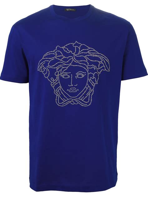 blue versace tshirt|versace t shirts men 's.